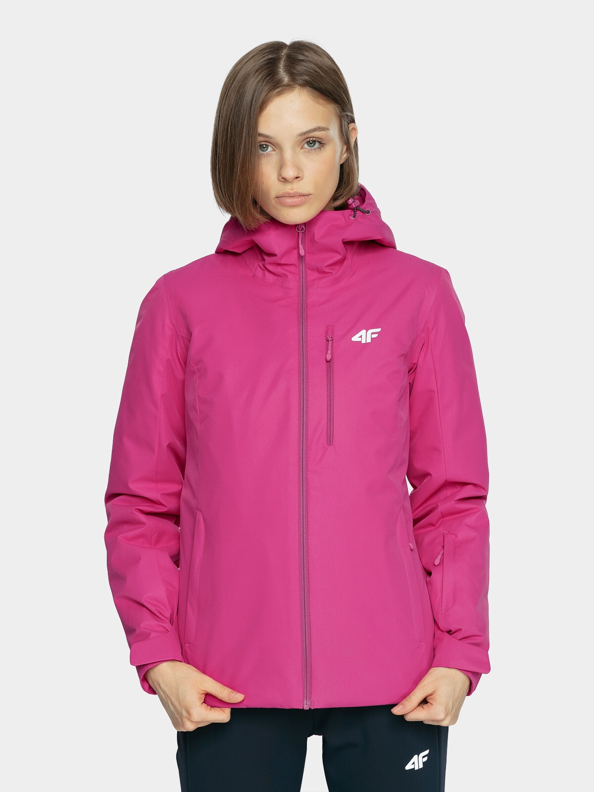 light pink ski jacket