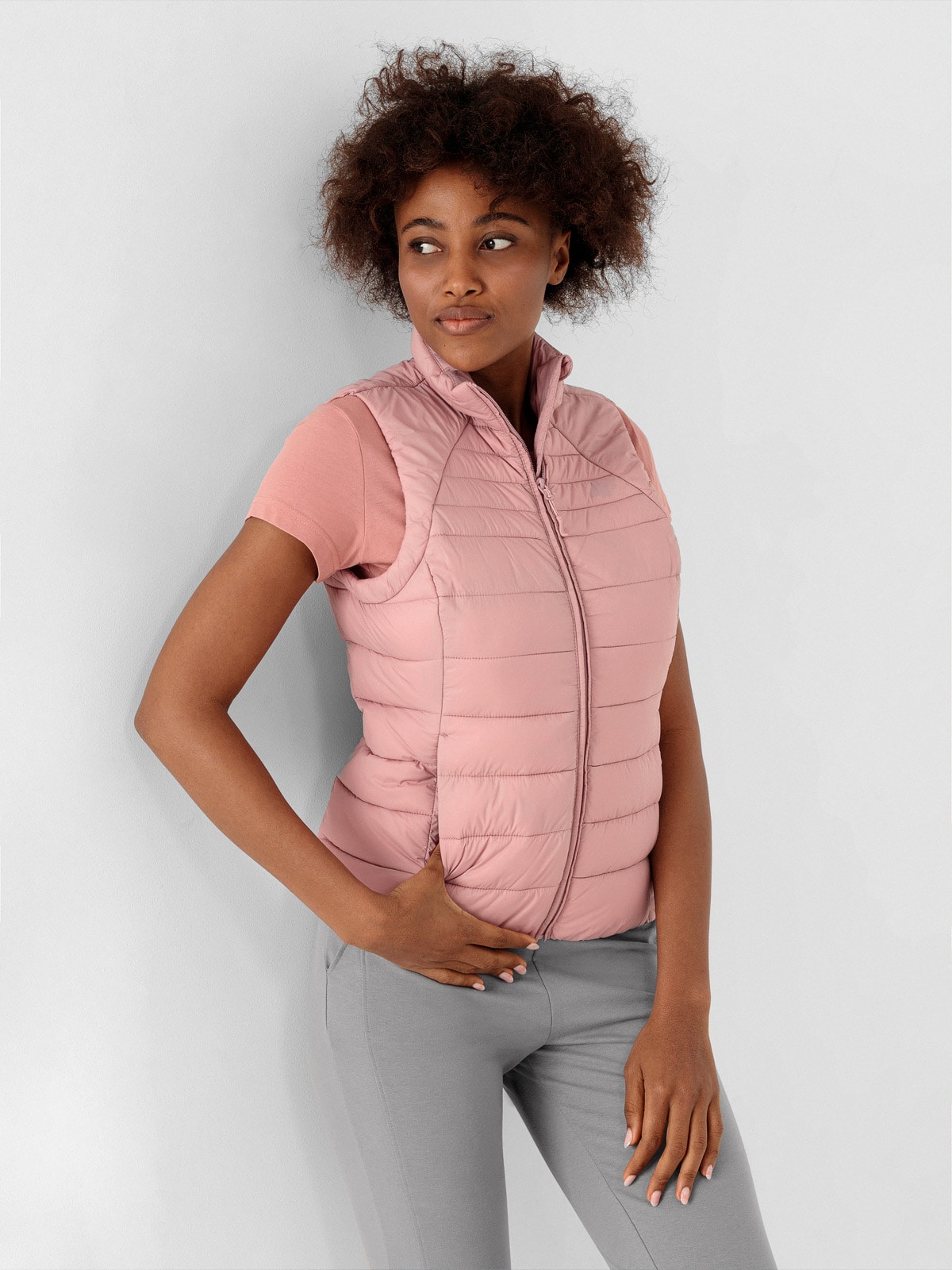 pink puffer vest womens