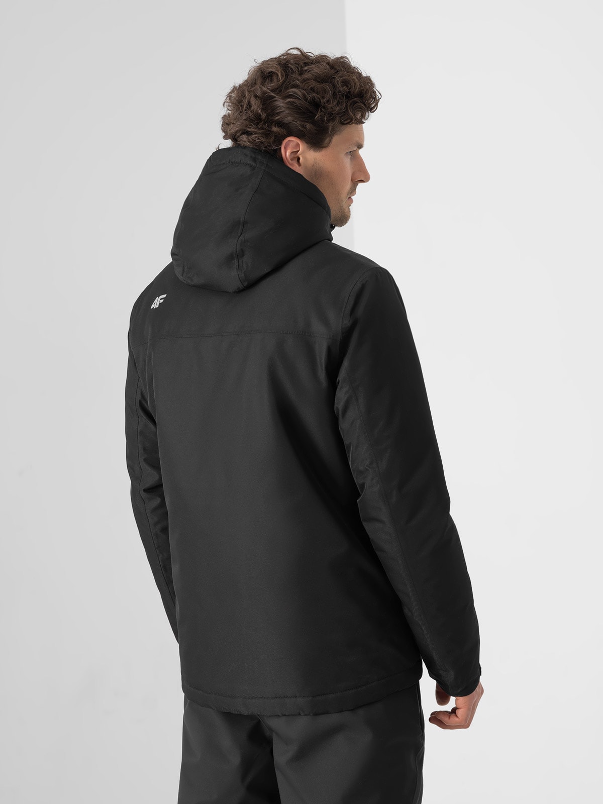 burly man hooded jacket