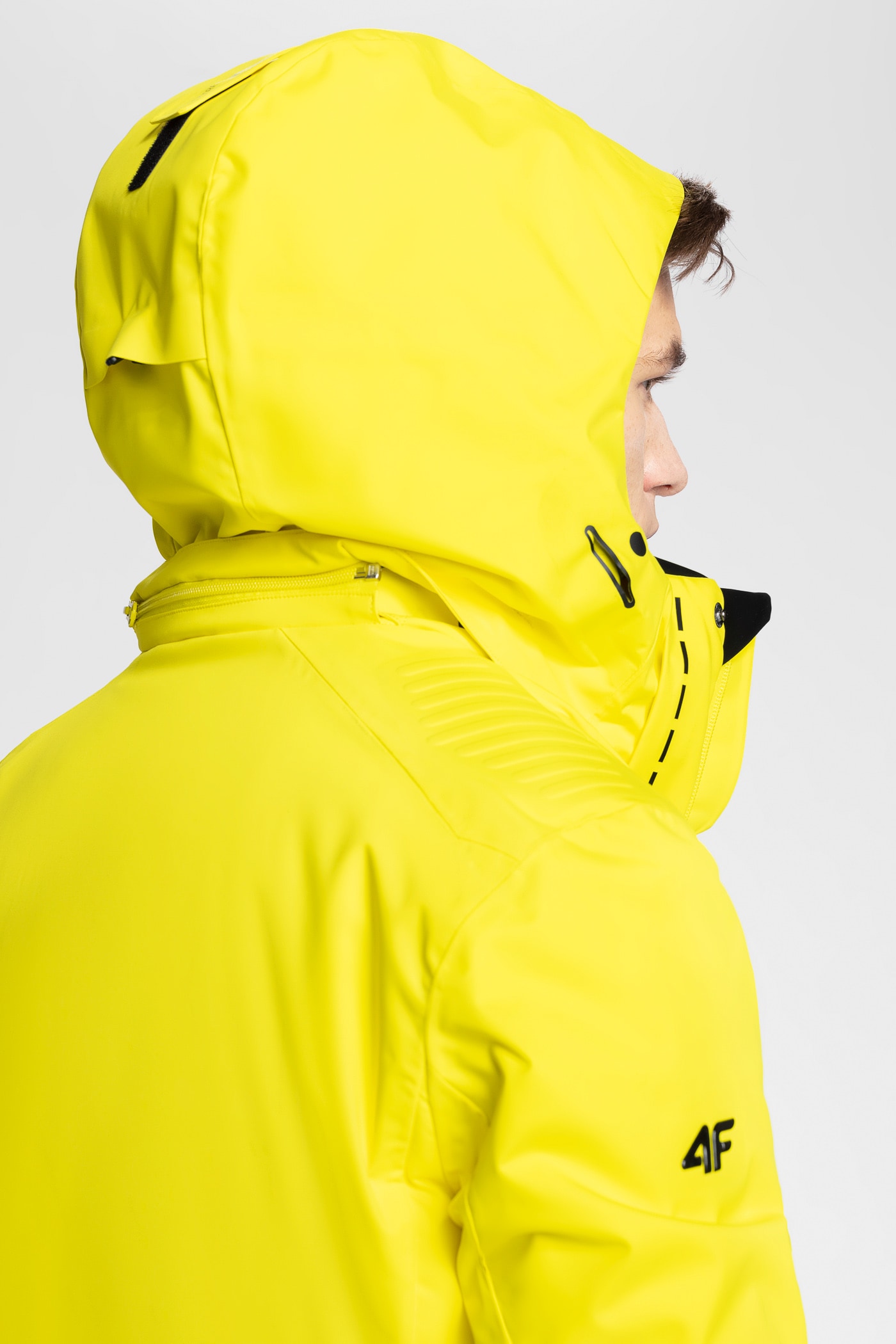 yellow ski jacket