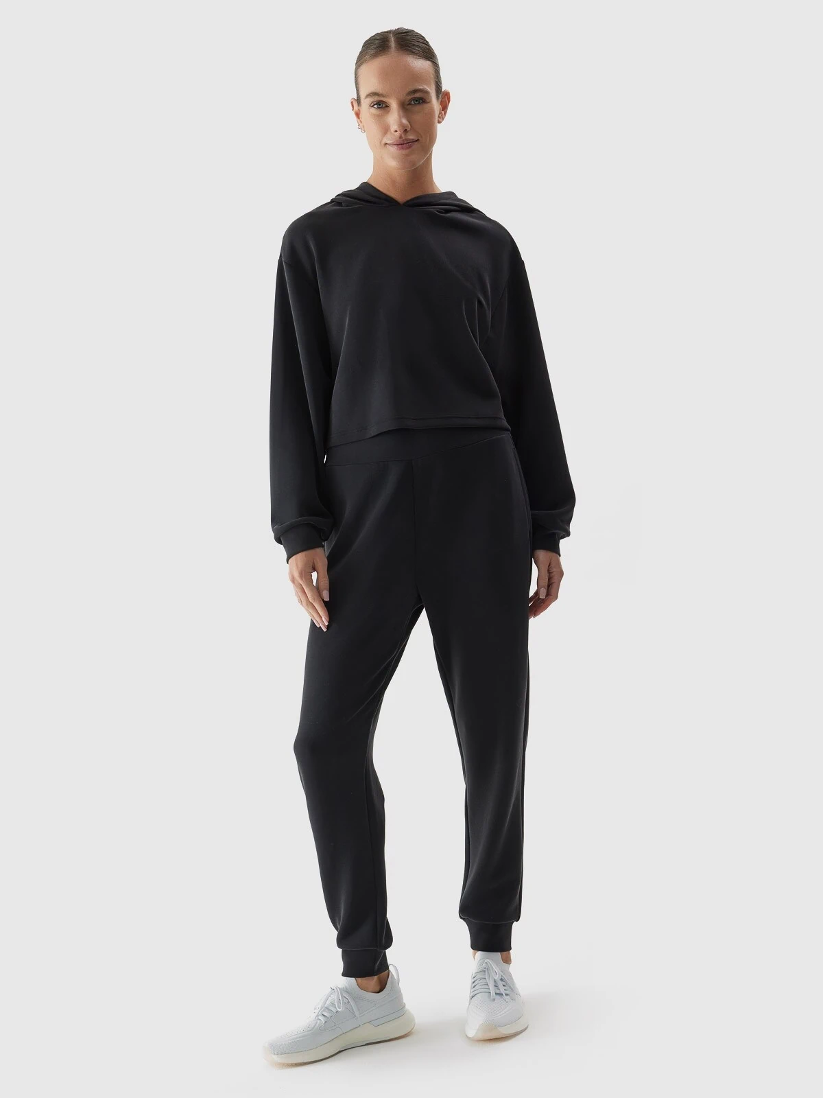 Women s crop top sweatshirt with added modal 4F Sportswear and