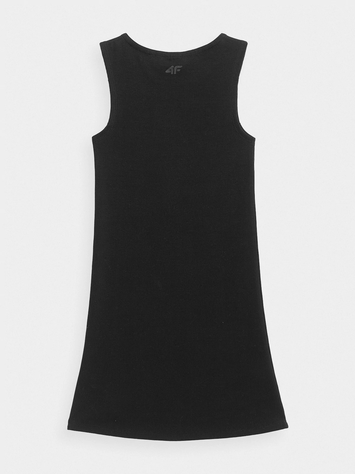 Girls' ribbed sleeveless dress colour black | 4F - Sportswear and Footwear