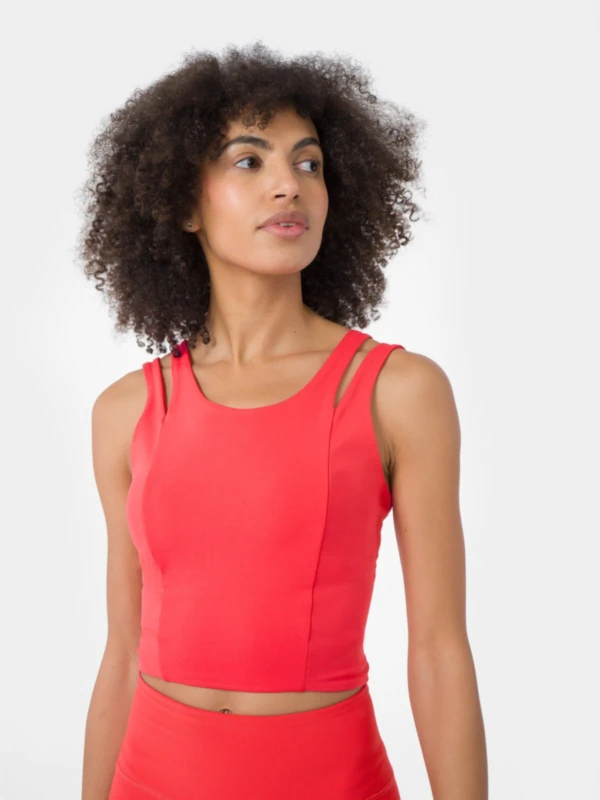 Women's yoga crop-top longsleeve with recycled fibres