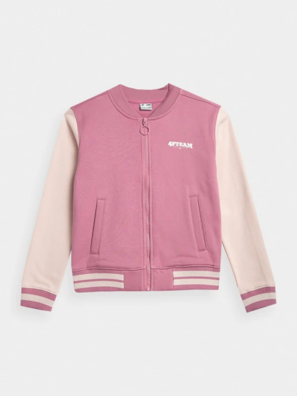 Girl's baseball bomber jacket - pink colour pink