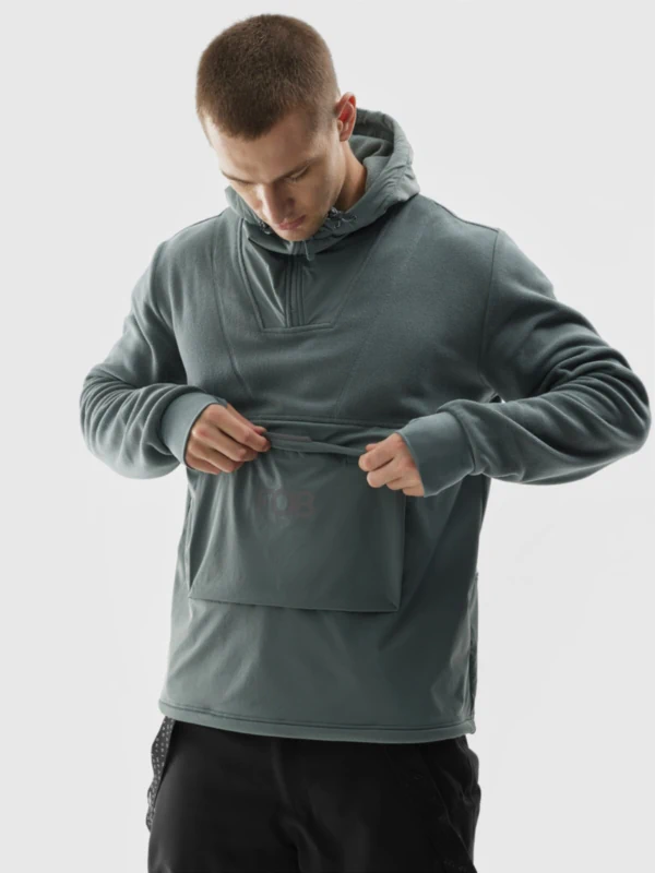 Men's snowboard pullover fleece hoodie - mint | 4F: Sportswear and shoes