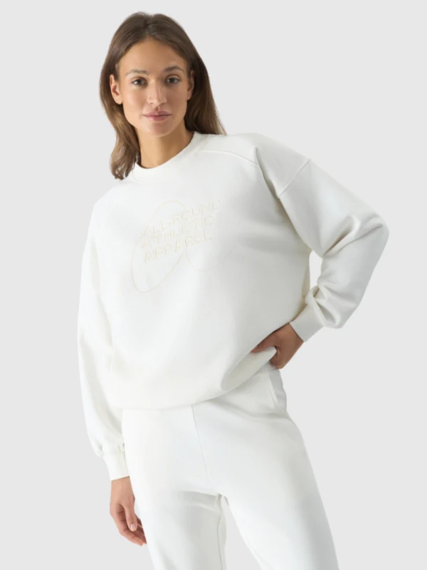 Women's pullover sweatshirt without hood - off-white