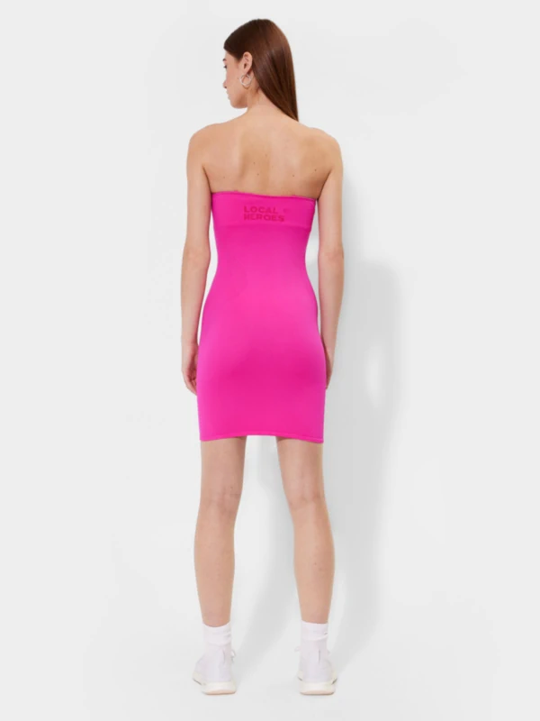 Take My Heart Seamless Ribbed Bodycon Dress (Pink)