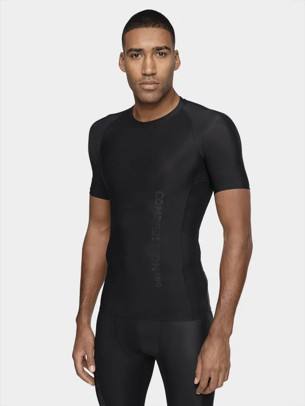 Skins A400 Mens Compression Short Sleeve Top (Black), Mens Compression, All Mens Clothing, Mens Clothing