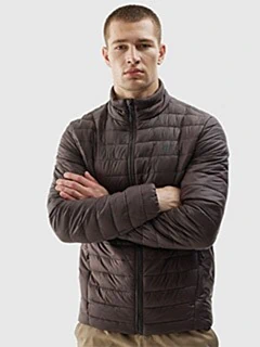 Men's down jacket with recycled filling - black colour black | 4F