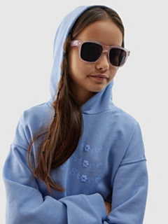 Girls' zip-up sports sweatshirt without hood